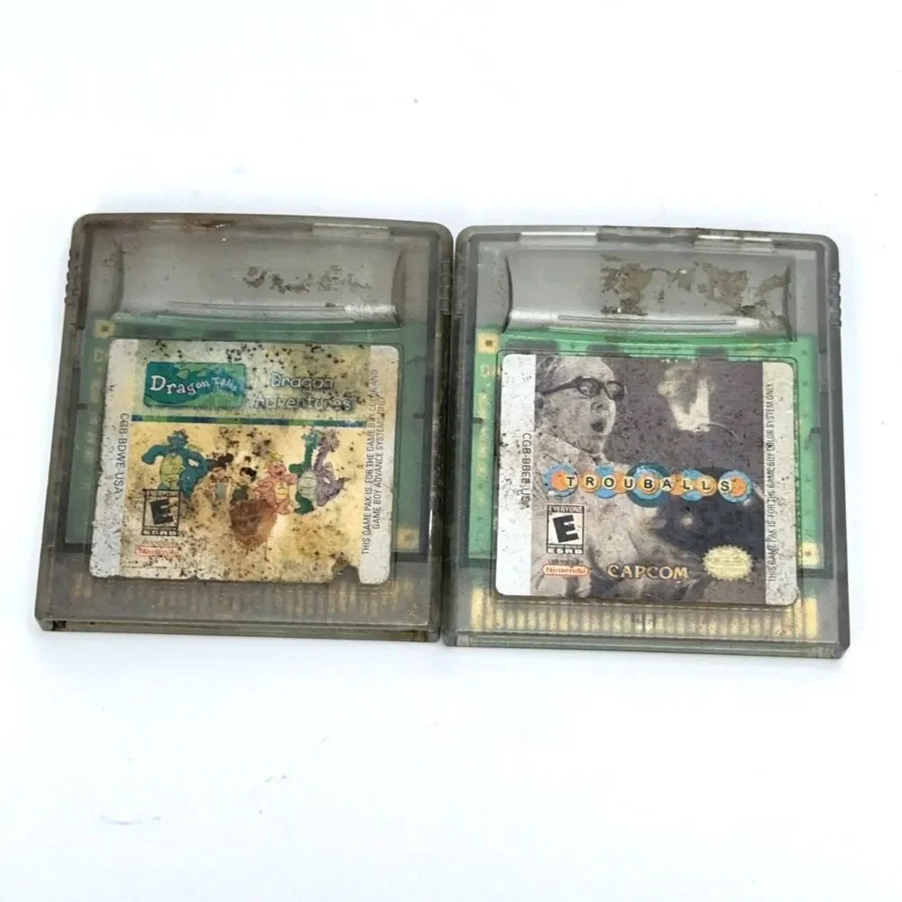 Trouballs & Dragon Tales Adventures - Game Boy Color Carts AUTHENTIC - Untested